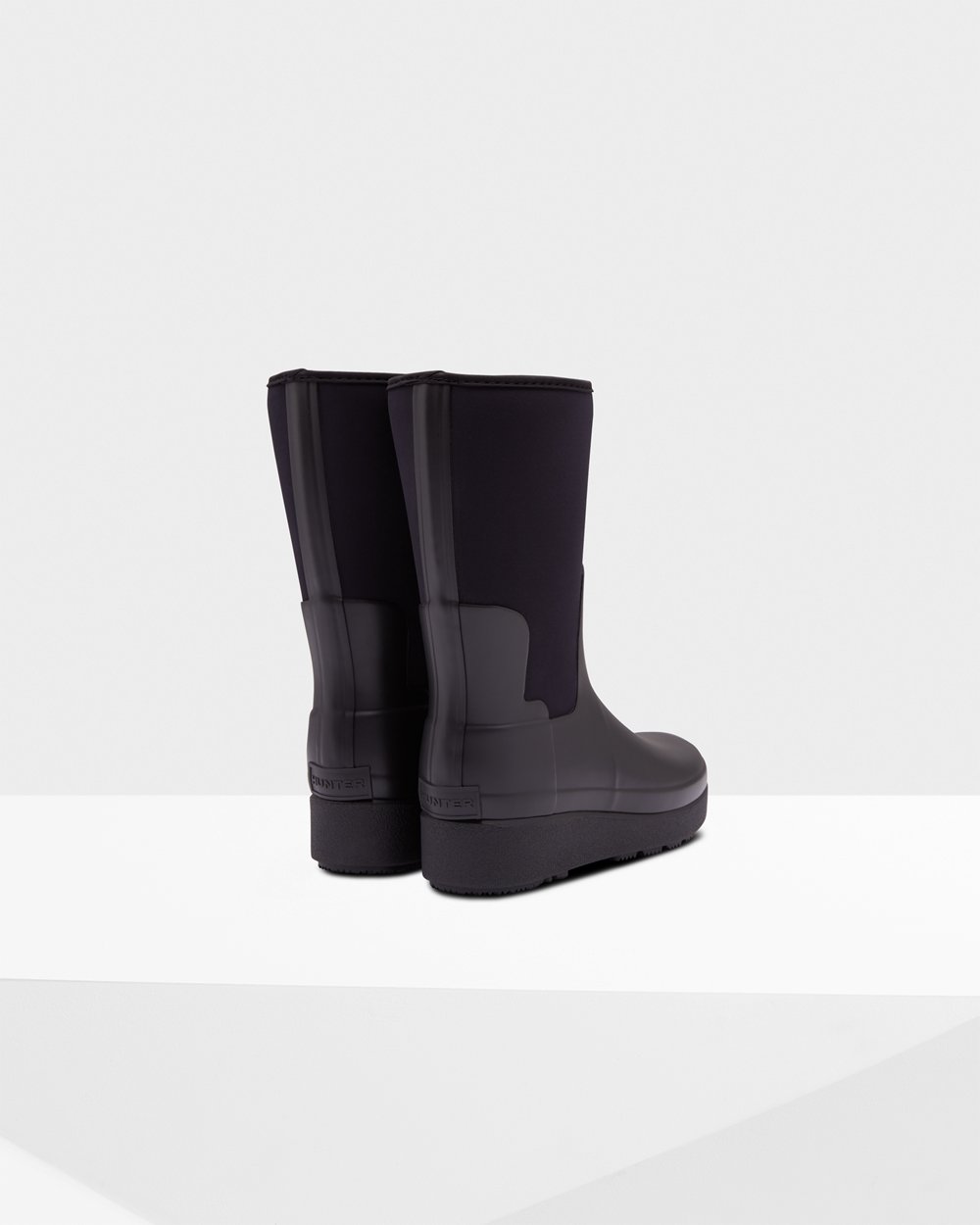 Women Hunter Refined Slim Fit Neoprene Short | Creeper Boots Black | NZ-29801-QUSD